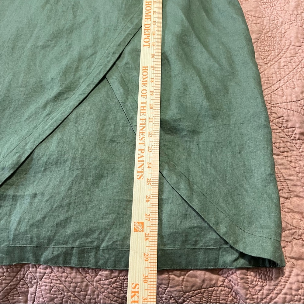 Anthropologie Sanctuary Green Linen Wrap Skirt S - Picture 7 of 9
